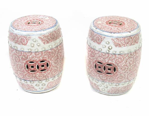 Appraisal: A pair of Chinese porcelain garden seats height in diameter