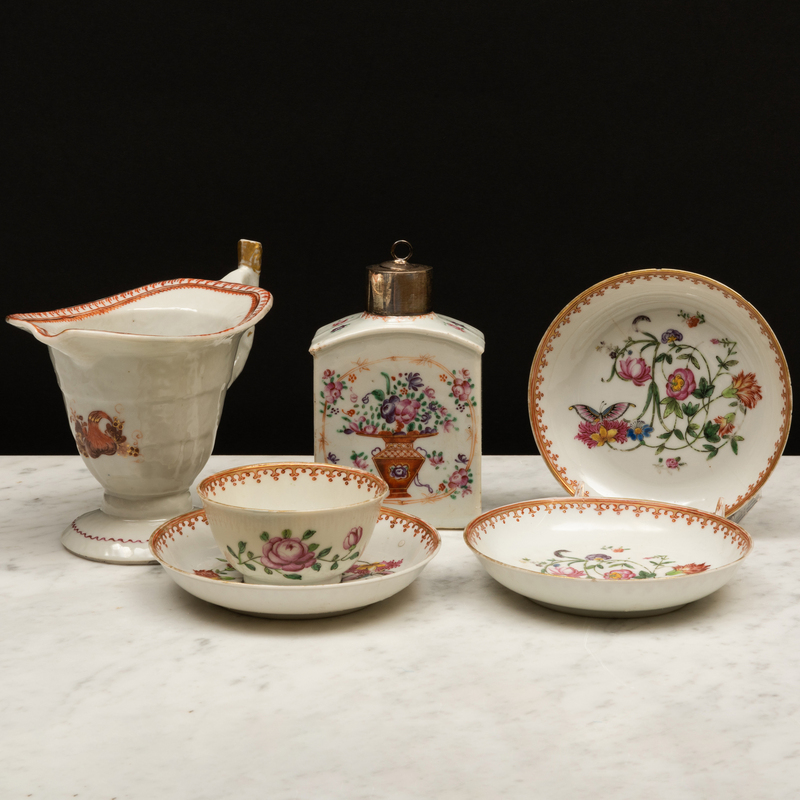 Appraisal: Group of Chinese Export Famille Rose Porcelain Teawares Unmarked Comprising