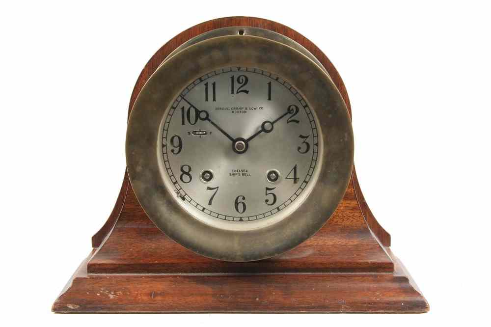 Appraisal: CHELSEA SHIP'S CLOCK - s Vintage Chelsea Ships Bell Clock