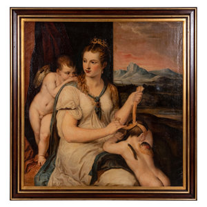 Appraisal: After Titian Italian b circa - th Century Venus Blindfolding