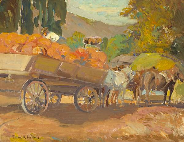 Appraisal: Franz A Bischoff American - Delivering Pumpkins estate-stamped 'Franz A