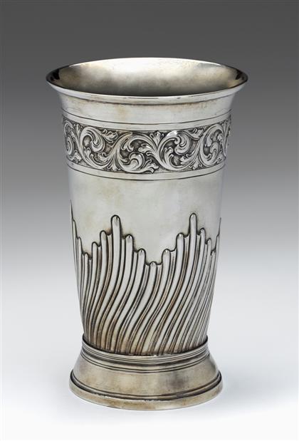 Appraisal: George III silver beaker london rubbed marks