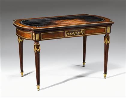 Appraisal: Louis XVI style gilt bronze mounted amaranth mahogany and parquetry