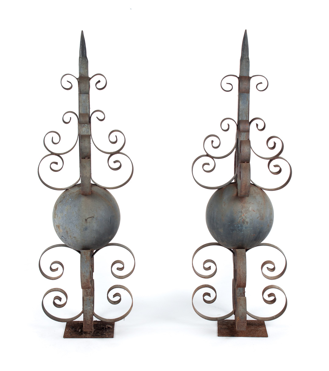 Appraisal: Pair of Victorian wrought iron spires second half- th century