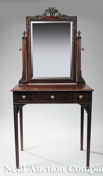 Appraisal: A George III-Style Carved Mahogany Dressing Table late th c