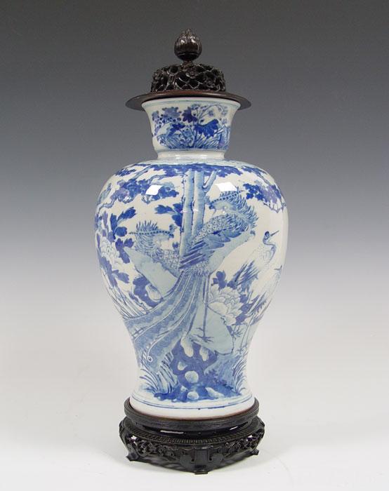 Appraisal: LATE TH C CHINESE BLUE DECORATED VASE character reign mark