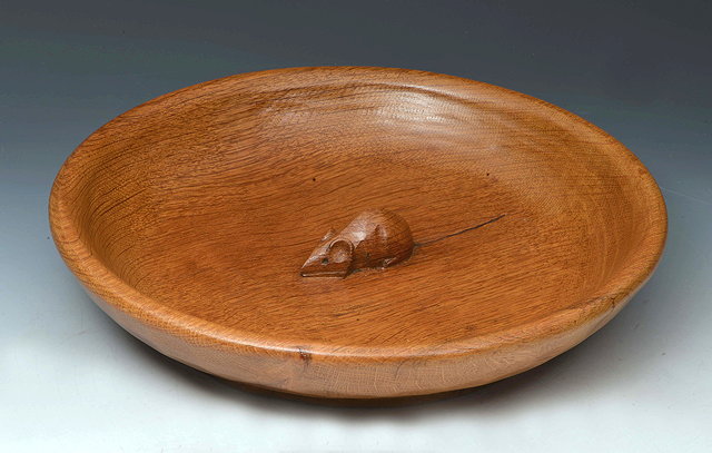 Appraisal: Robert Thompson of Kilburn British - A Mouseman oak bowl