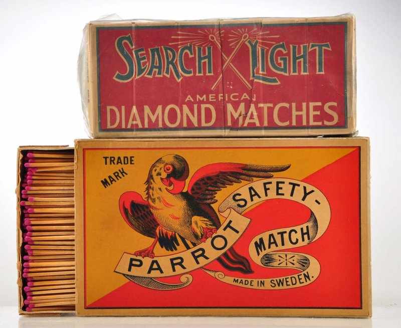 Appraisal: Lot of Match Boxes Description Lot includes extra large Parrot