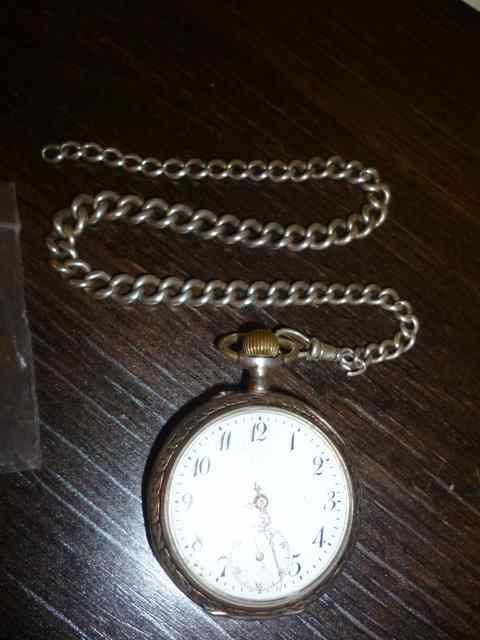 Appraisal: AN GRADE SILVER POCKET WATCH together with a silver watch