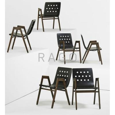 Appraisal: ROLAND RAINER Six Stadthalle chairs Condition Report