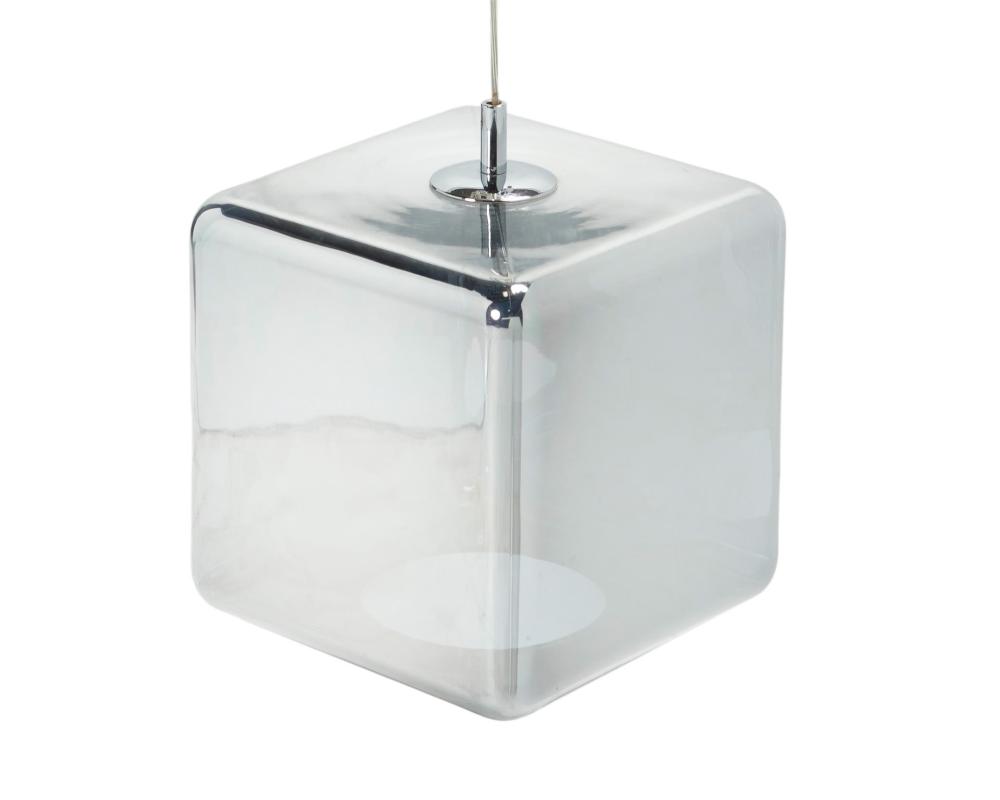 Appraisal: A contemporary silver cube pendant light st Century With a