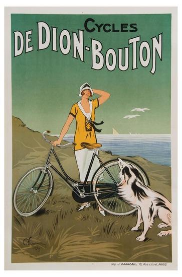 Appraisal: FOURNERY C CYCLES DE DION-BOUTON lithograph in colors printed by