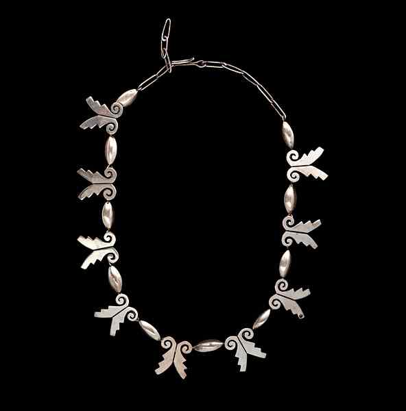 Appraisal: Hopi Silver Necklace Collected by Virginia Doneghy - Heavy hand-wrought