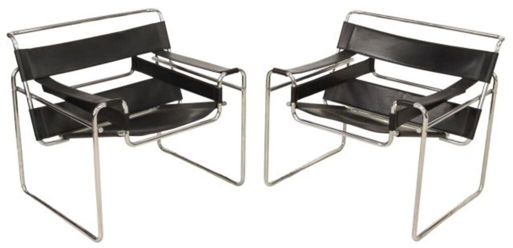 Appraisal: pair Modernist Wassily style chairs after Marcel Bruer Hungarian -