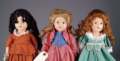 Appraisal: LOT OF THREE EFFANBEE HISTORICAL SERIES DOLLS From all original