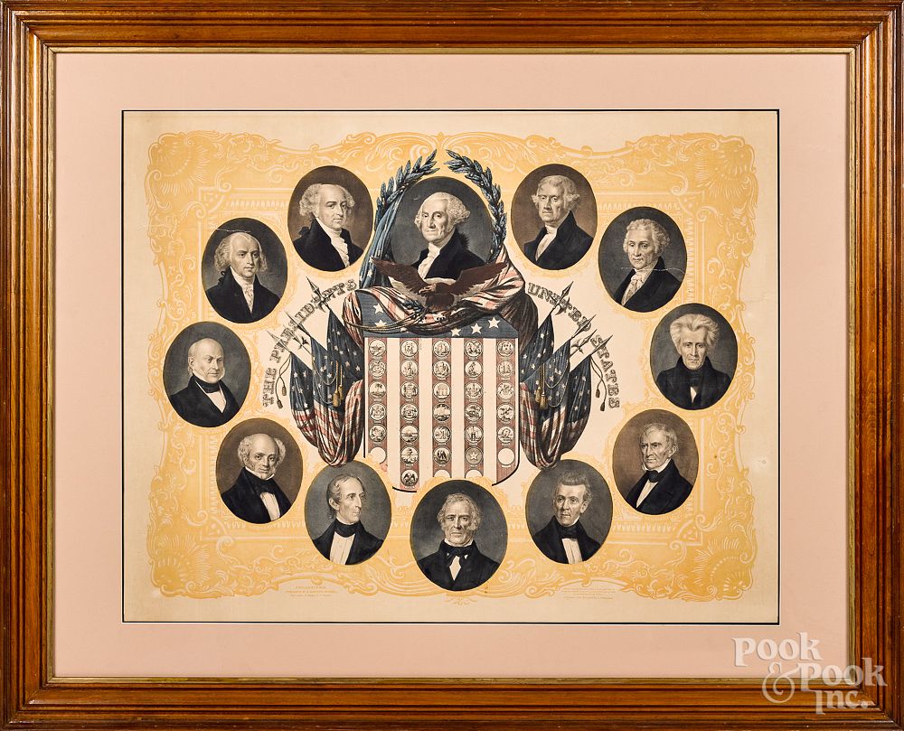 Appraisal: Color lithograph of The Presidents of the US Color lithograph