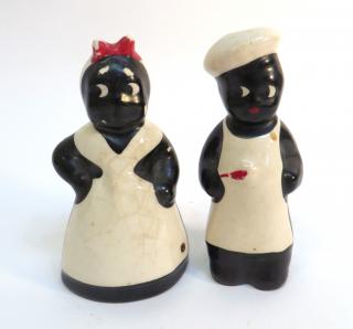 Appraisal: Salt And Pepper Black Folk Art Chef And Server Collectable