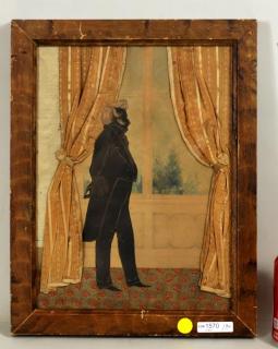 Appraisal: Framed Silhouette Of Gentleman Framed silhouette of gentleman with watercolor