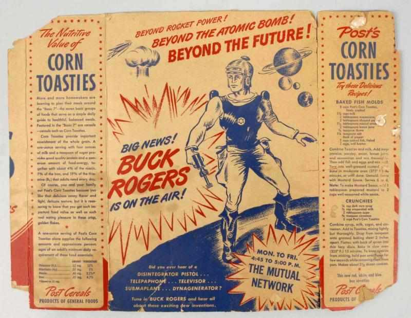 Appraisal: Post Corn Toasties Buck Rogers Partial Cereal Box Description Circa