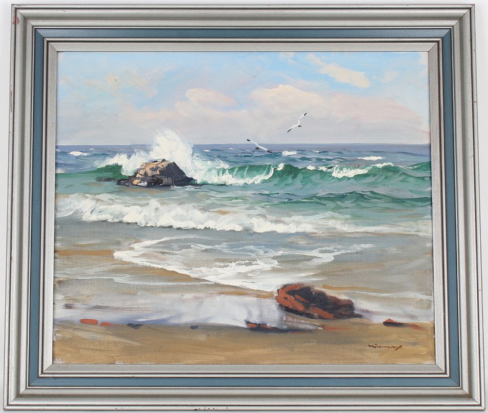 Appraisal: Signed American School Seascape Painting Signed American School Seascape Painting