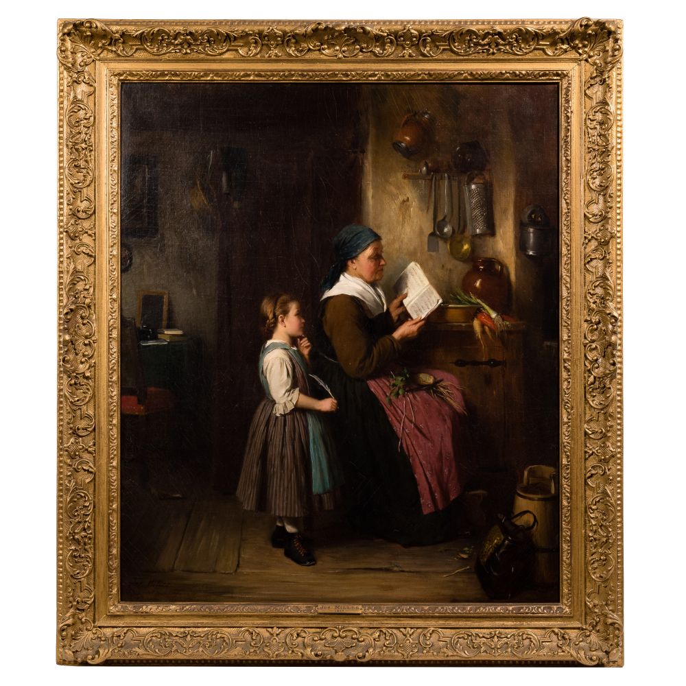 Appraisal: JOSEPH MILLER GERMAN B MOTHER AND CHILD OIL ON CANVAS