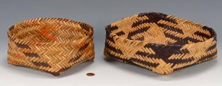 Appraisal: Cherokee Double Weave Cane Baskets st item Native American Cherokee