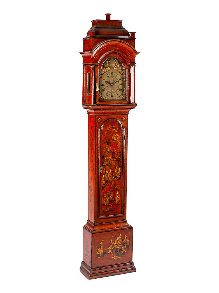 Appraisal: A George III Lacquered Tall Case Clock A George III