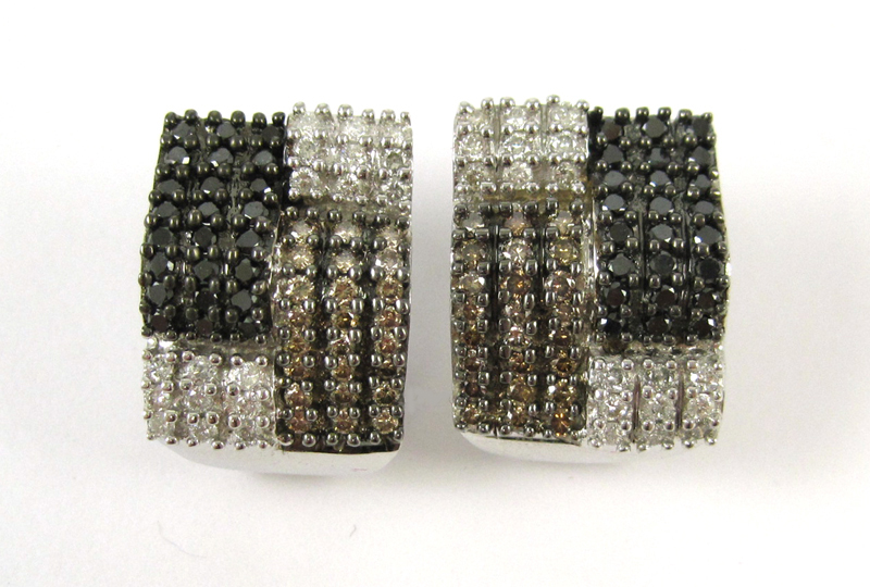 Appraisal: PAIR OF DIAMOND AND WHITE GOLD EARRINGS each k white