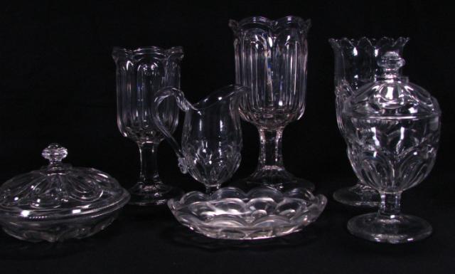 Appraisal: Group of McKee Seneca Loop Early Pattern Glass seven items