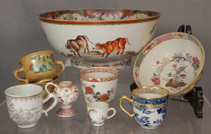 Appraisal: Chinese export porcelain lot of pcs to include a punch