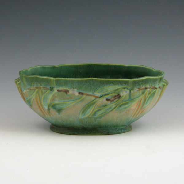 Appraisal: Roseville Laurel bowl in green Marked with original foil label