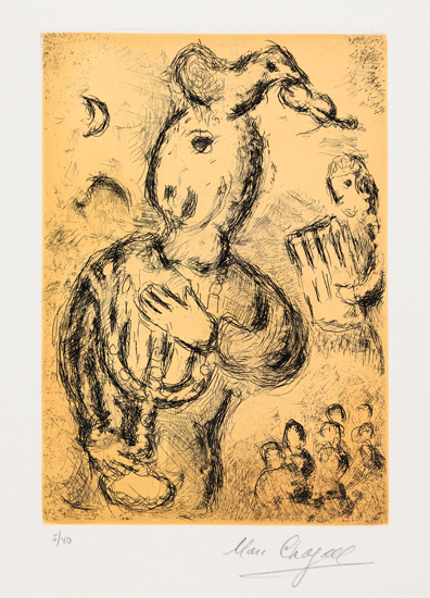 Appraisal: MARC CHAGALL Psaumes de David Etching printed in black with