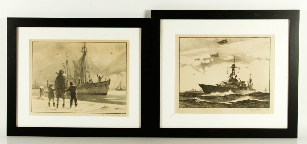 Appraisal: - Grant Two Lithographs Gordon Hope Grant American - lot