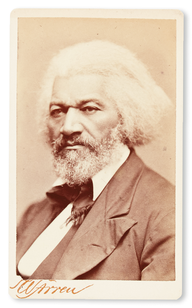 Appraisal: SLAVERY AND ABOLITION DOUGLASS FREDERICK Carte-de-visite photograph of the great