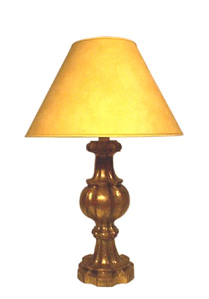 Appraisal: Four Baroque style wood baluster lamps Each in gilt silver