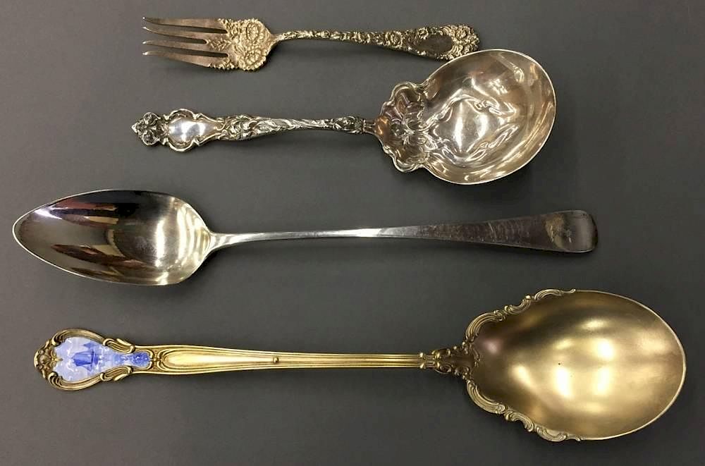 Appraisal: A group of Sterling serving pieces A group of Sterling