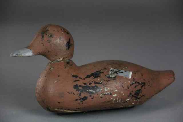 Appraisal: Pratt Factory Duck Decoy With Glass EyesPainted brown with gray