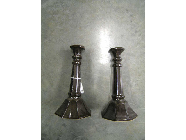 Appraisal: Pair of Dorchester Pottery Candlesticks brown