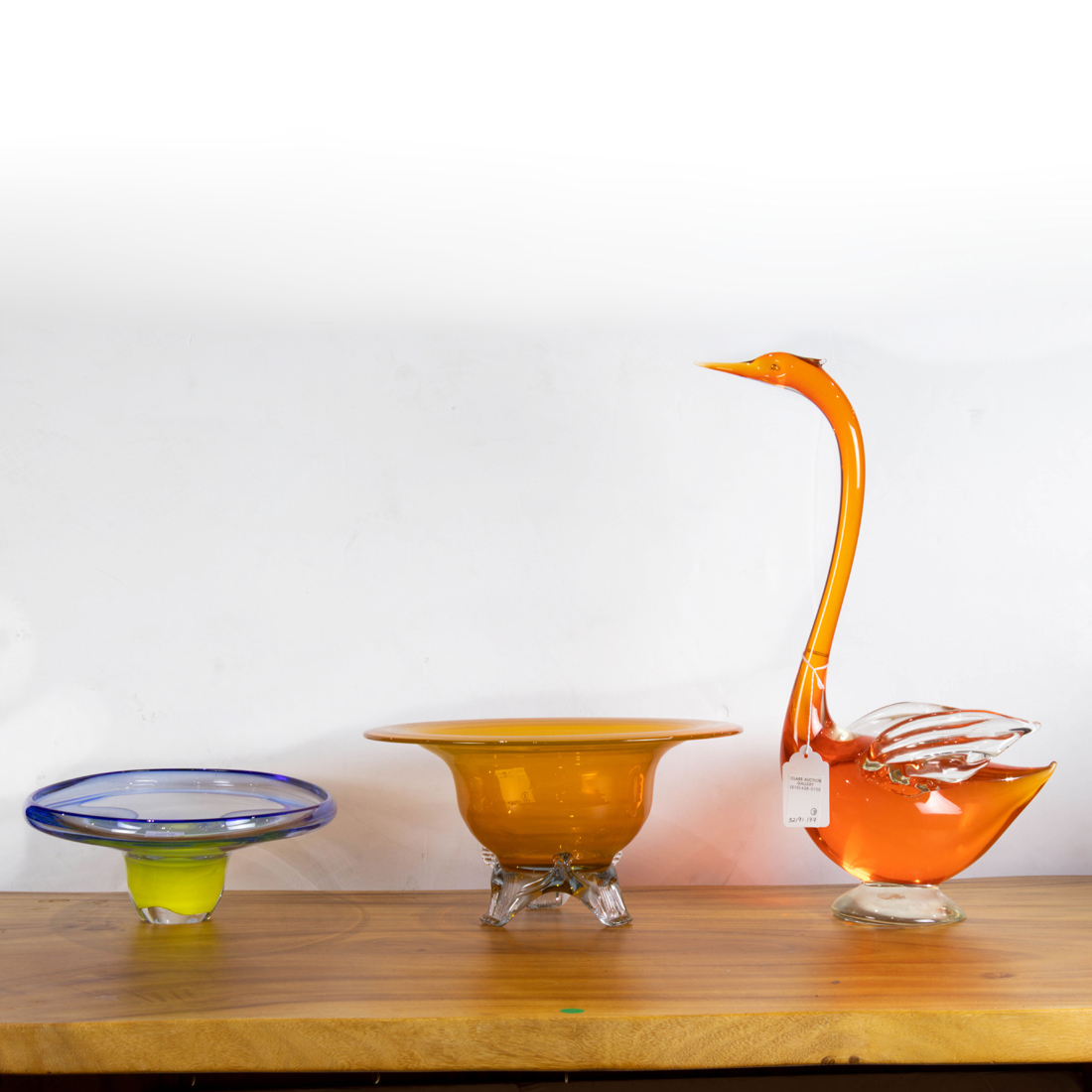 Appraisal: LOT OF ART GLASS BOWLS AND MURANO GLASS SWAN THE