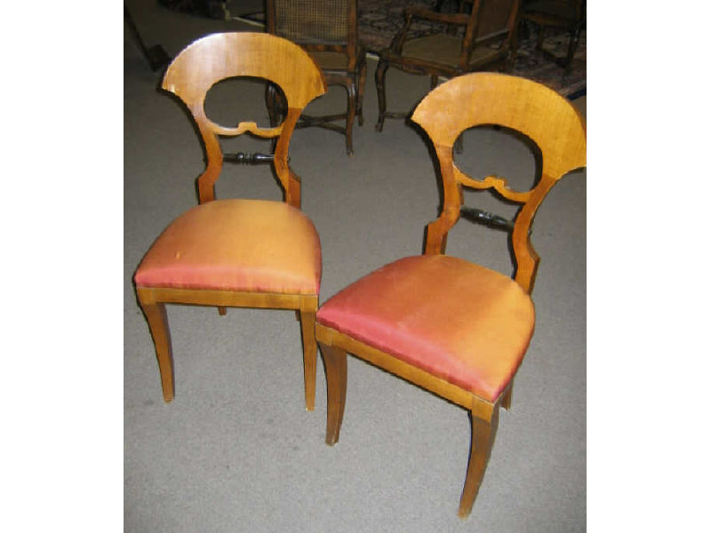 Appraisal: PAIR OF BIEDERMEIER SIDE CHAIRS Arched top rails over two