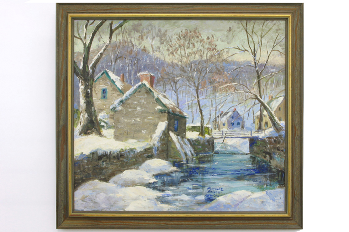 Appraisal: FLORENCE PRINCE EWING OIL ON CANVAS American - Winter landscape