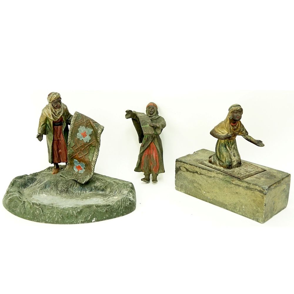 Appraisal: Three Antique Austrian Orientalist Sculptures Grouping of Three Antique Austrian