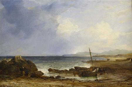 Appraisal: HORATIO MCCULLOCH R S A SCOTTISH - UNLOADING THE CATCH