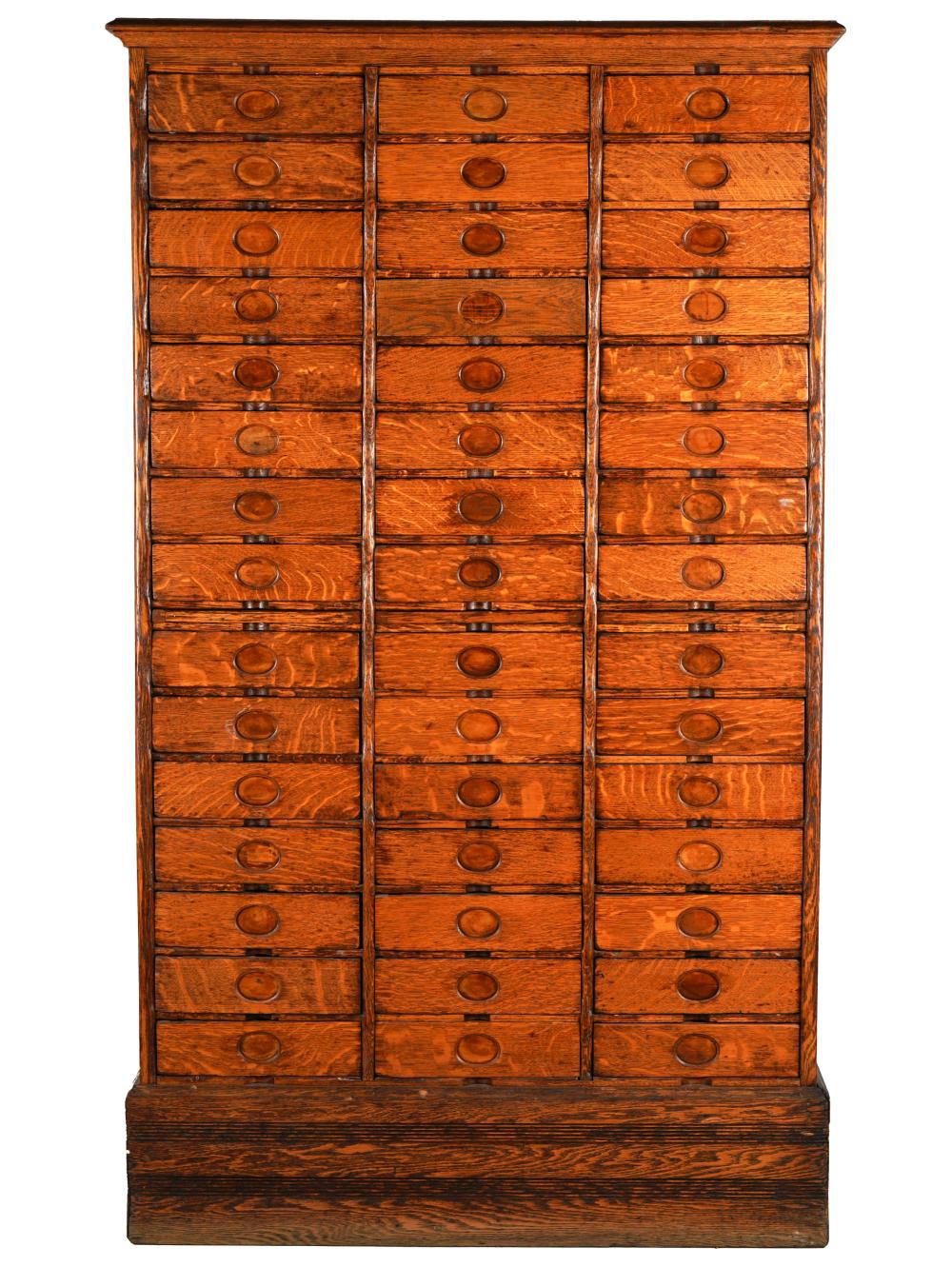 Appraisal: ANTIQUE OAK SPECIMEN CABINEThaving drawers Provenance The Estate of Famed