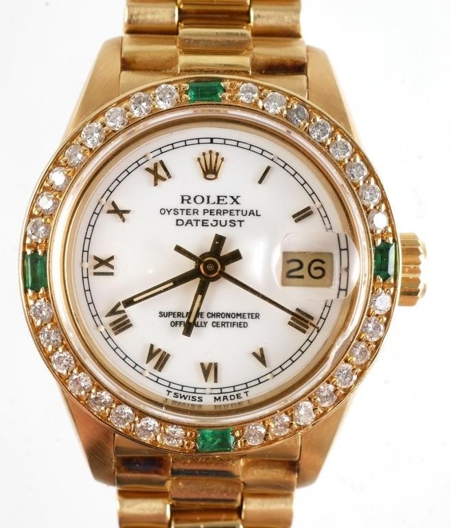 Appraisal: Rolex Oyster Perpetual Date Just Superlative Chronometer ladies k yellow