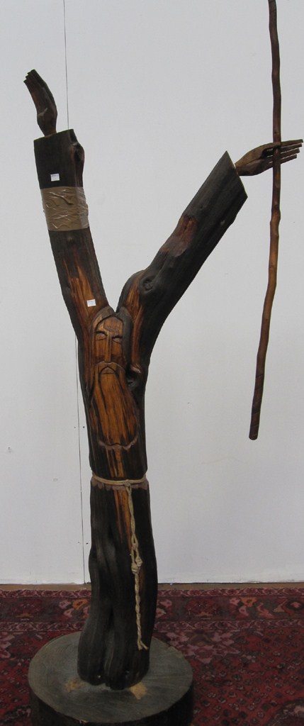 Appraisal: ORTEGA BEN AMERICAN - Moses Signed Wood and rope Height