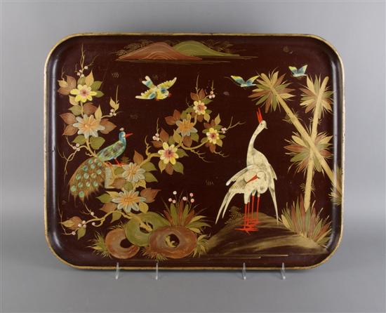 Appraisal: A Bordeaux Lacquer Tray Height x width inches