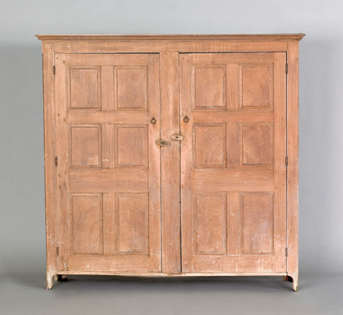 Appraisal: Pennsylvania pine wall cupboard early th c having two raised