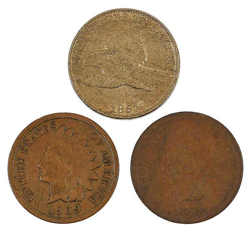 Appraisal: Run of U S Flying Eagle and Indian Head Cents