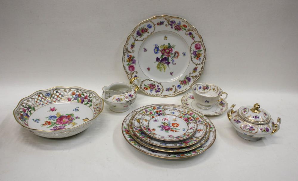 Appraisal: GERMAN DRESDEN FLOWER ASSEMBLED CHINA SET pieces Comprised of Schumann